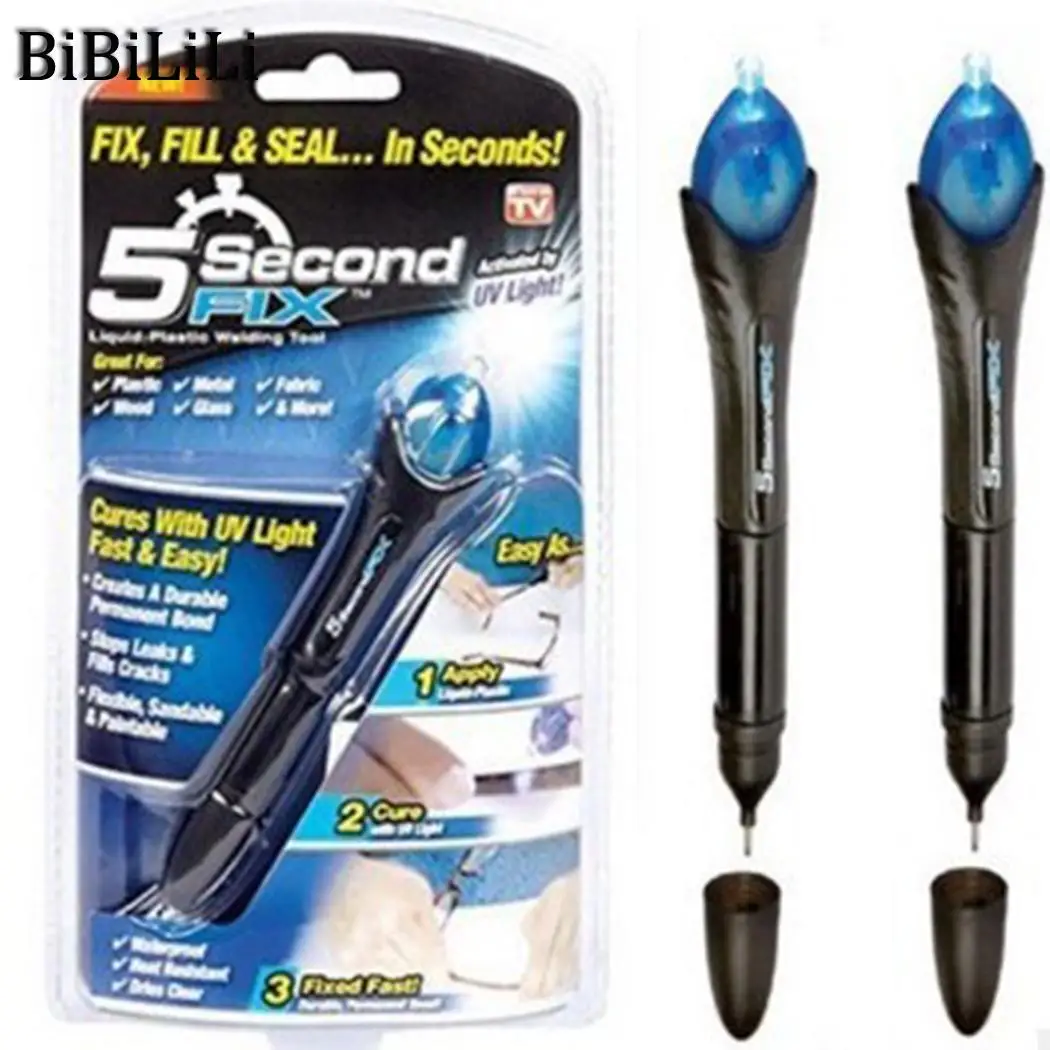

Seal/ Welding Black Fill/ Tool Pen Light Metal Fix/ Glue UV Plastic Glass Repair Liquid-Plastic Fabric Wood