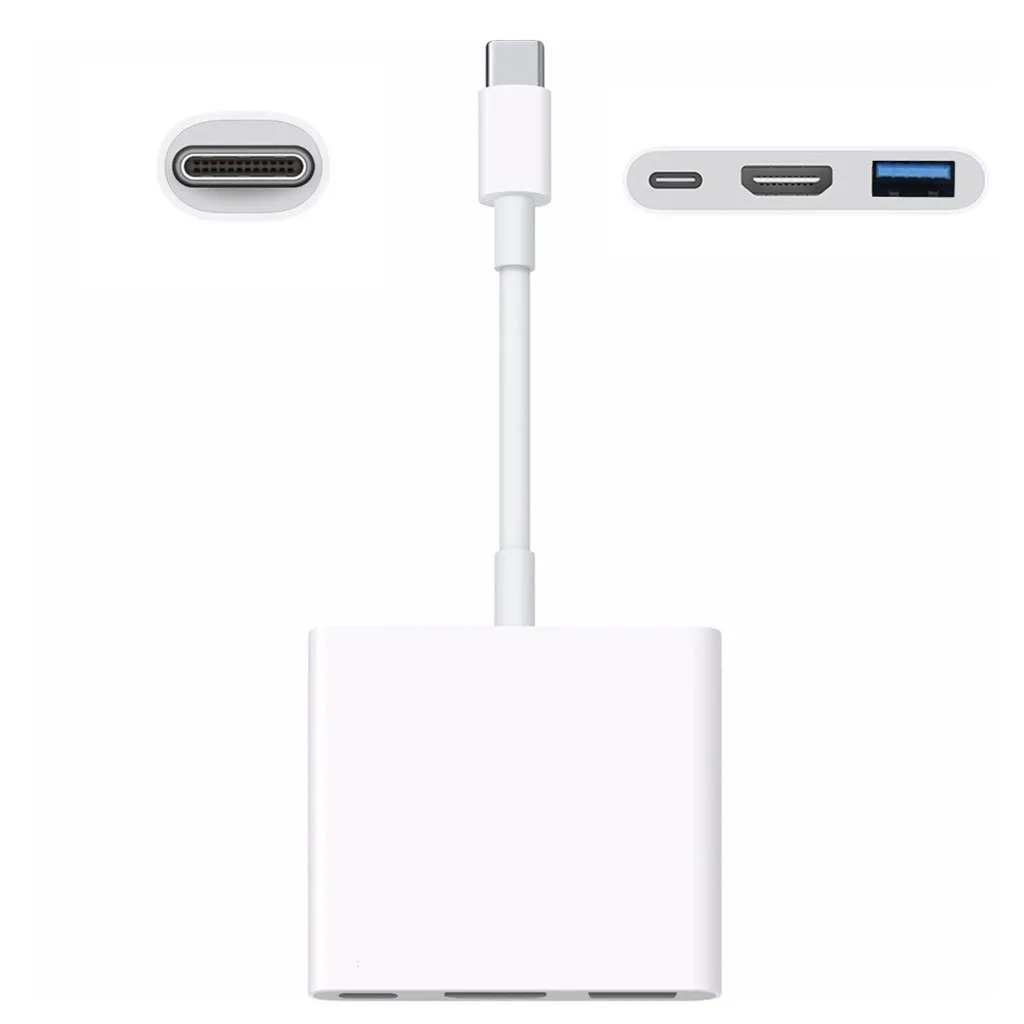 Тип-C Кабельный адаптер-переходник для Apple USB-C цифровой av-адаптер с несколькими портами MJ1K2AM/HDMI& USB FW3