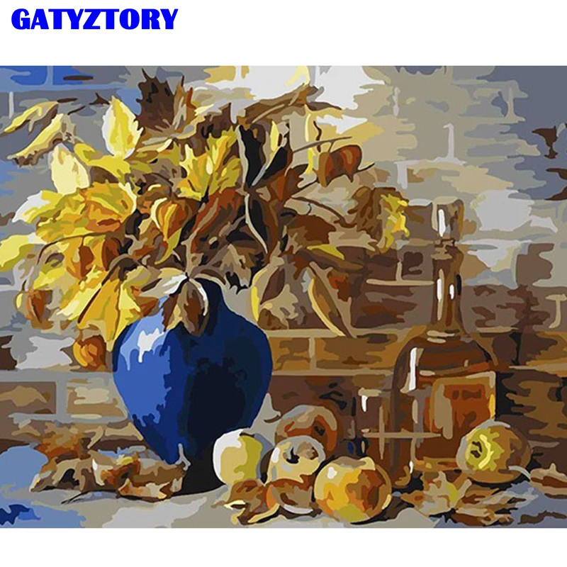 

Frameless Flower Fruits DIY Painting By Numbers Wall Art Acrylic Paint On Canvas Handpainted Unique Gift For Home Decor 40x50cm