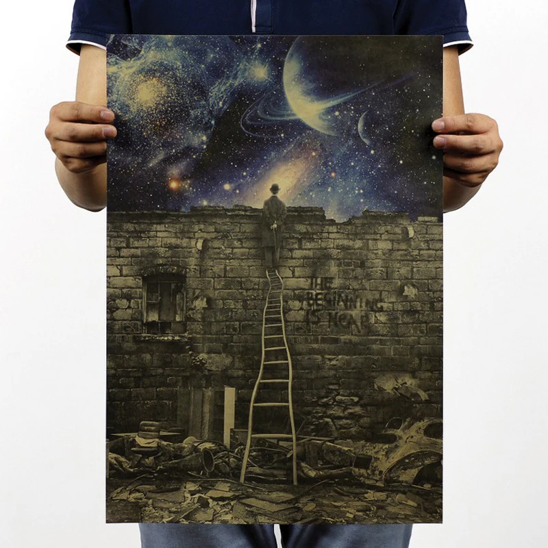 

Free shipping,Metaphor/Starry sky/World War II poster/kraft paper/bar poster/Retro Poster/decorative painting 51x35.5cm