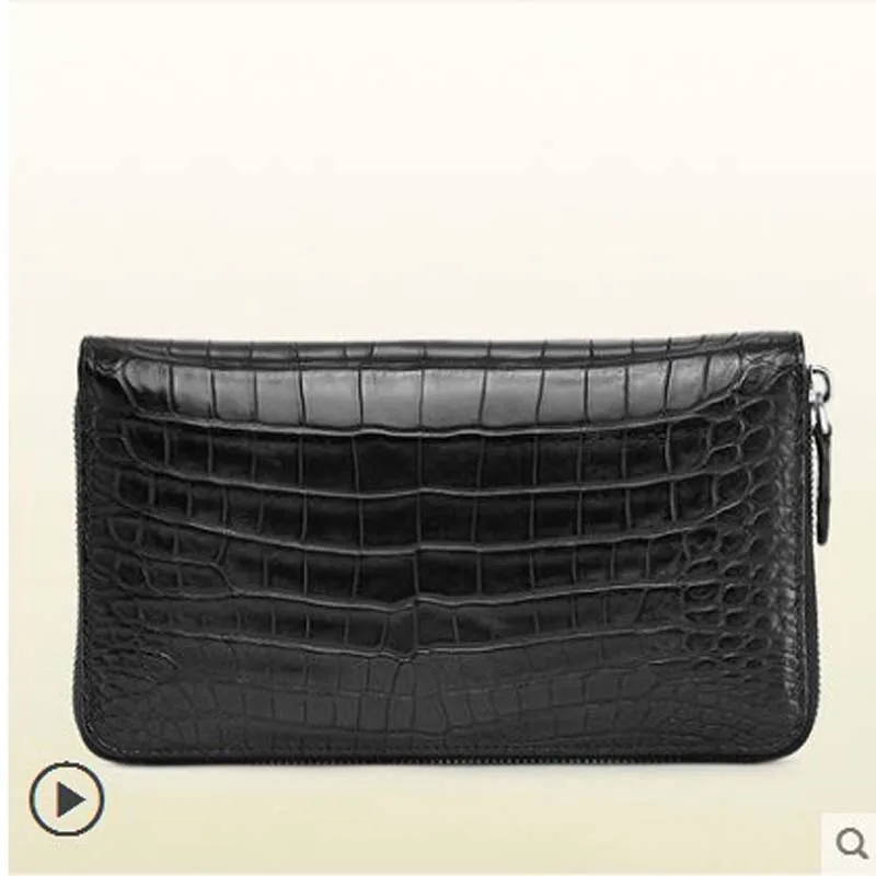 

Cestbeau new without stitching Real crocodile belly purse belly handbag men's single zipper long new style 2019 men clutch bag