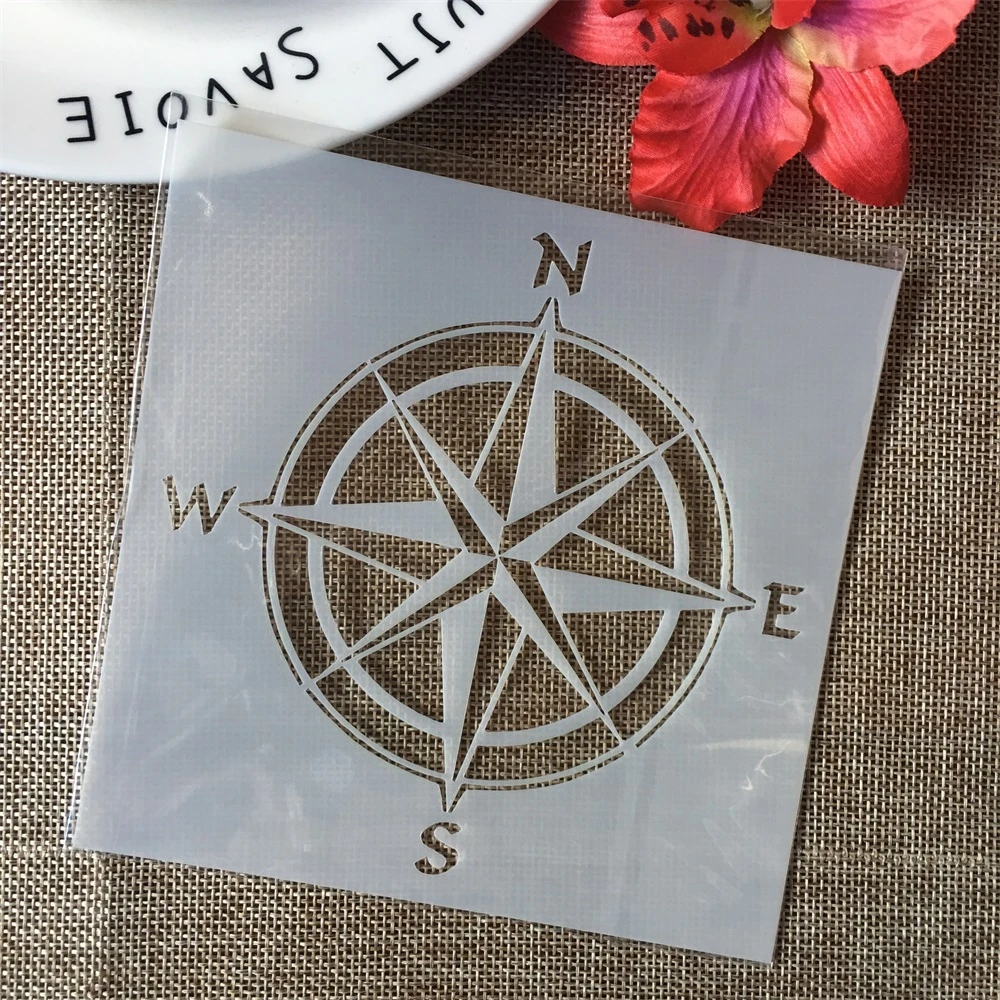 5" Compass Round North Diy Layering Stencils Wall Painting Scrapbook  Coloring Embossing Album Decorative Paper Card Template - Stencils -  AliExpress