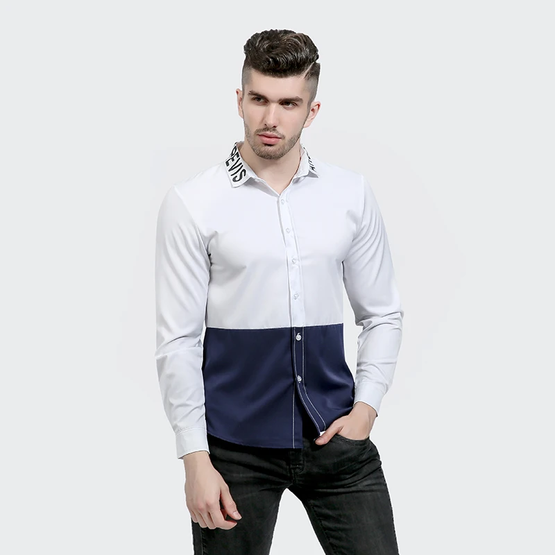 Men's Going out Casual/Daily Vintage Simple Street chic Spring Fall Shirt,Color Block Letter