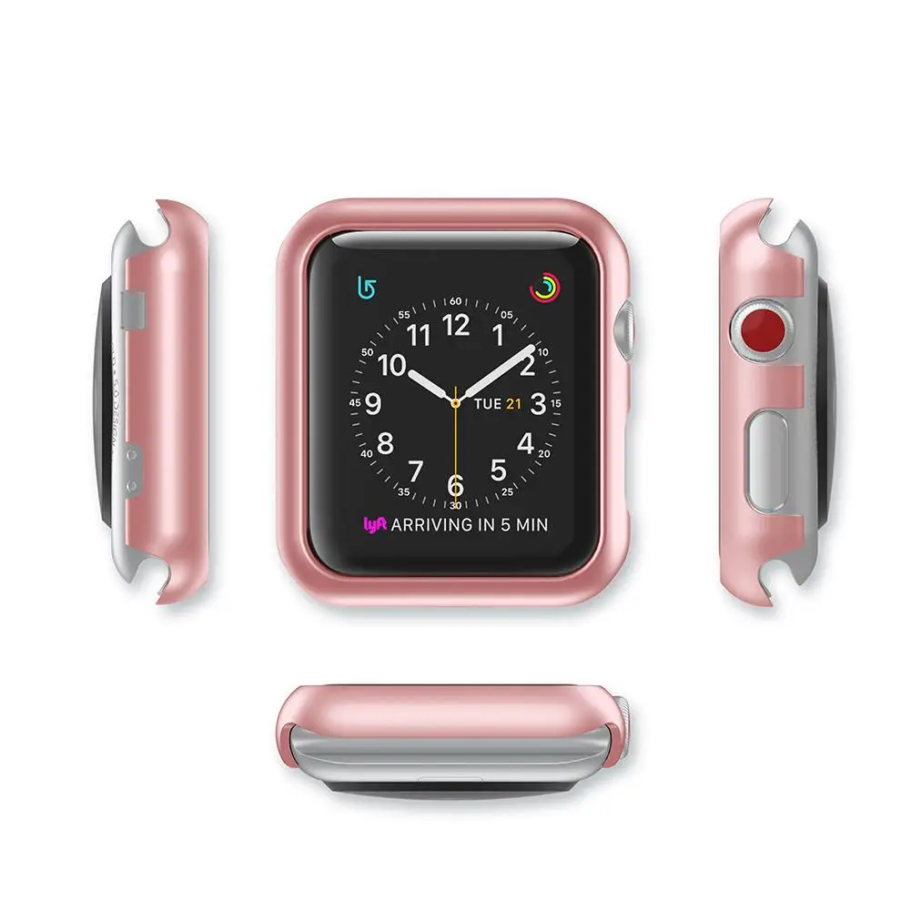 

Fashion Protective Case for Apple Watch 2 3 Protective Case PC for Smart Watch 38mm 42mm Rose Gold Silver