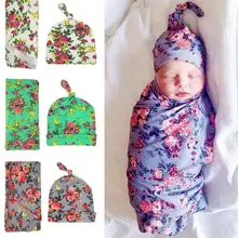 Розничная, для малышей, с цветочным узором хлопчатобумажное одеяльце Хлопковое одеяло одеяла со шляпой; наряд для фотосессии 90*90 см PJ009