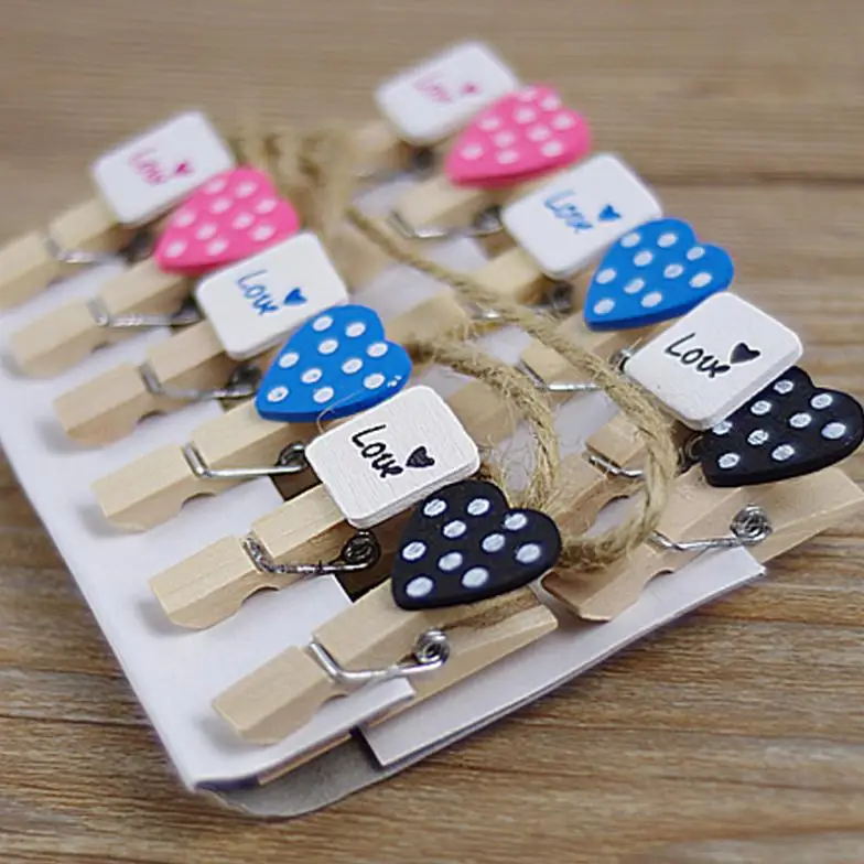

Cheap Lovely Peach Heart Craft Wooden Banner Clips Pegs Prefect for Party Event Wedding Decoration