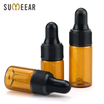 

20 Piece/Lot 2ml 3ml 5ml Brown Color Essential Oil Bottles Portable Amber Glass Dropper Bottle Empty Cosmetic Containers