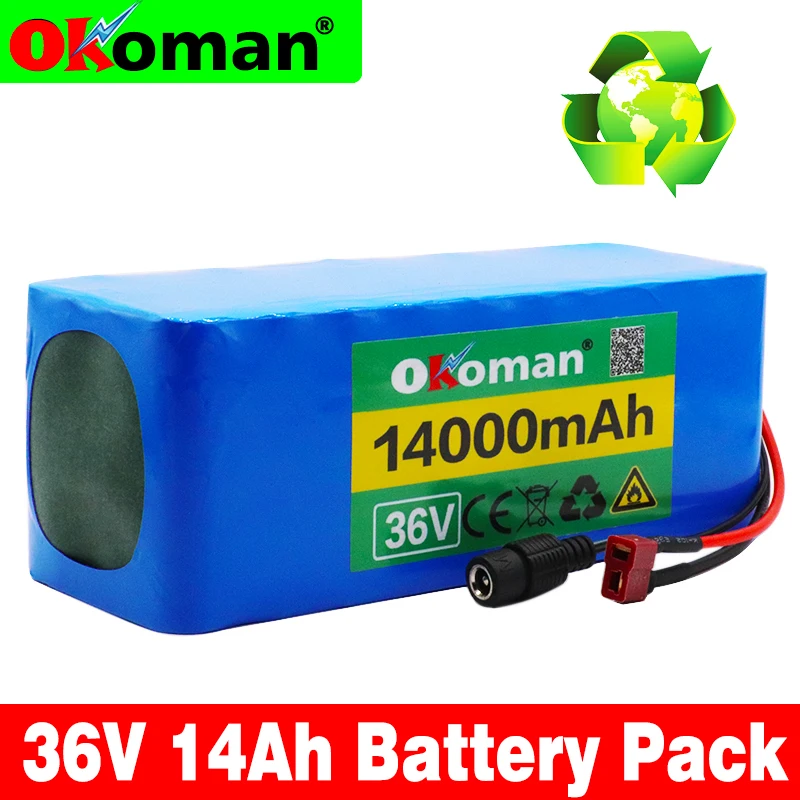 Okoman 36V 10S4P 14Ah 500W высокая мощность и емкость 42V 18650 литиевая батарея 14000mAh
