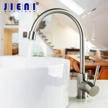 

JIENI 360 Swivel Nickel Brushed Bathroom Basin Sink Mixer Tap Faucet Rotated Kitchen Faucet Tap Nickel Polish Basin Mixer