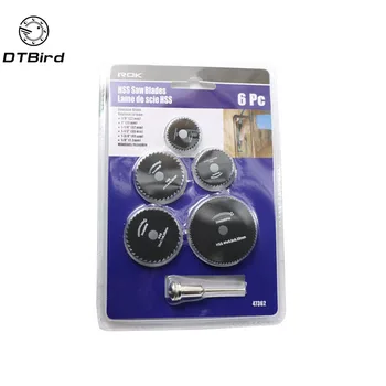 

6pcs/set Metal HSS Circular Saw Blade High Speed Steel Woodworking Cutting Discs For Dremel Rotary Tool Durable Quality
