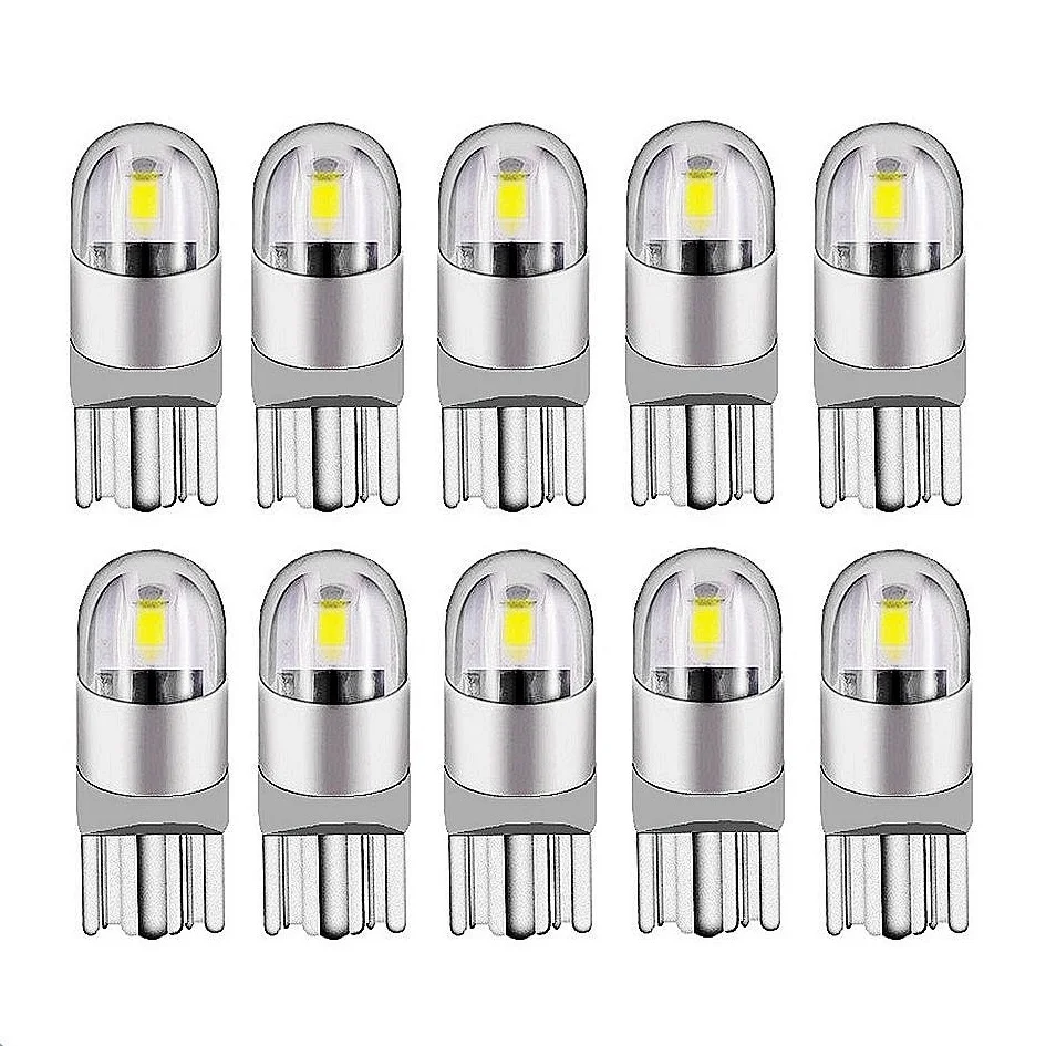 

10X High Quality T10 2SMD 2 SMD 3030 LED W5W WY5W 2825 192 921 168 501 Auto Wedge Lamp Car Marker Light Door Map Dome Bulb DC12V
