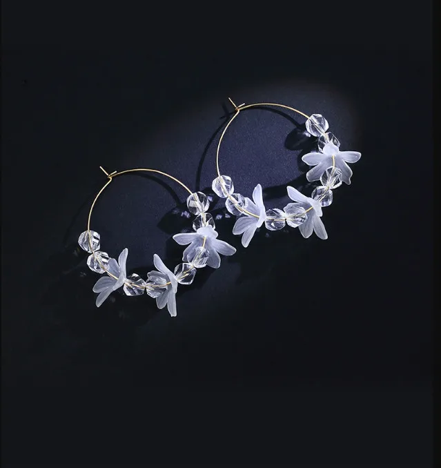 Flower earrings circle ring temperament wild personality European and American exaggerated ear rings | Украшения и аксессуары