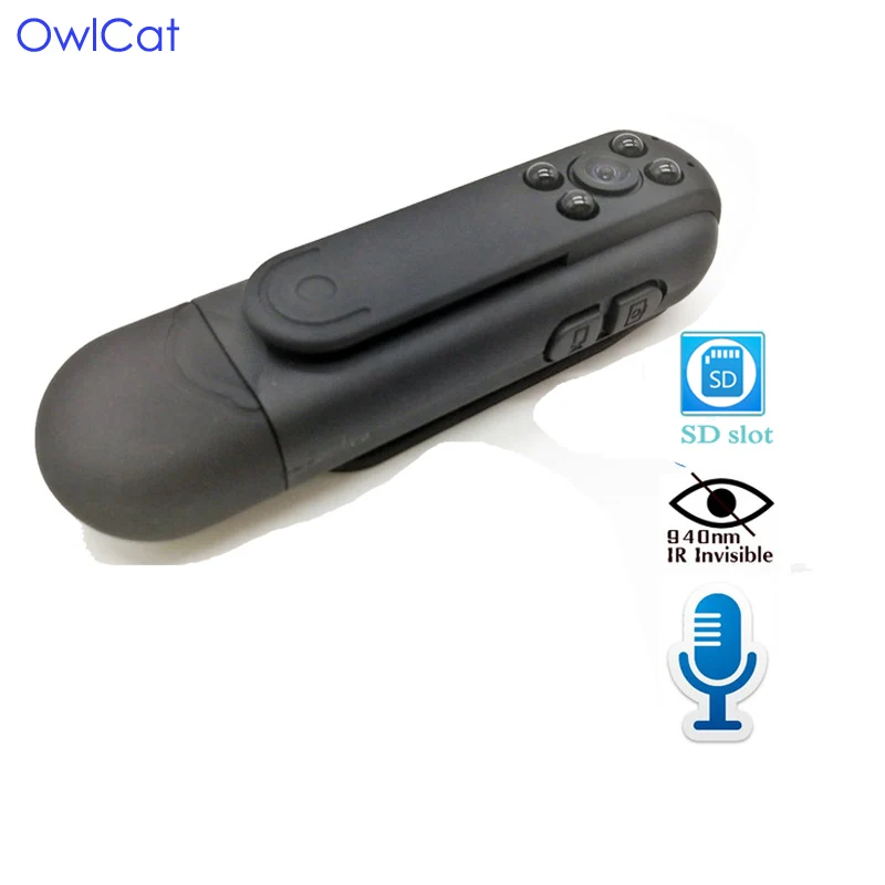 

OwlCat Portable Pocket Video Audio Camcorder 940nm IR Night Vision Invisible HD 1080P Police Worn Camera DV Recorder Mini Camera