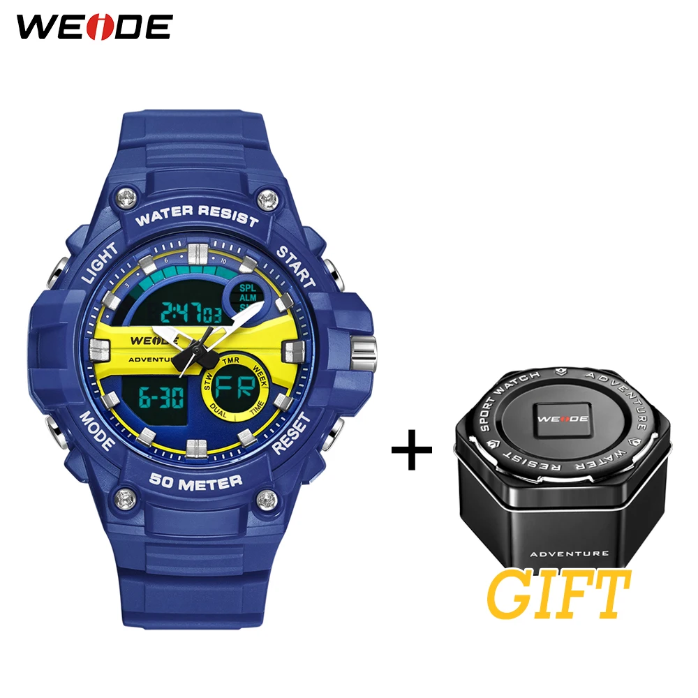 

WEIDE Sports Military Luxurious Clock numeral digital product 50 meters Water Resistant Quartz Analog Hand Men WristWatches
