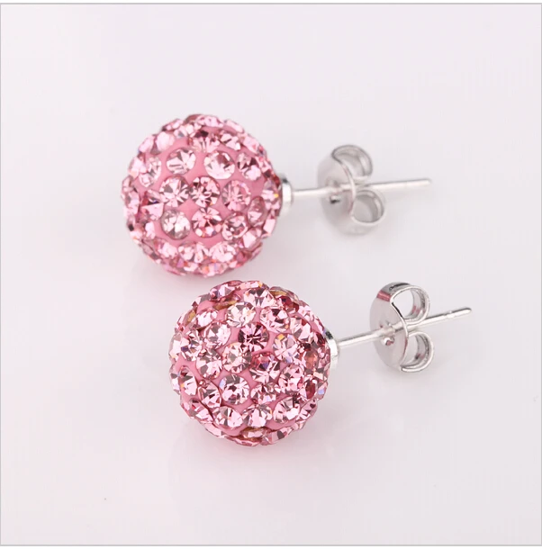 

Wholesale 10MM Brand Earrings Micro Disco Ball silver plated Stud Earrings For Women Fashion Jewelry
