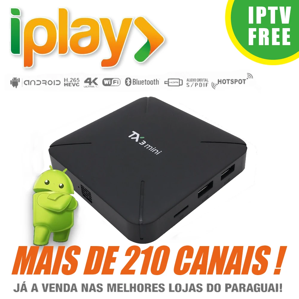 

iplay brazilian IPTV Apk with TX3 Android 7.1 TV Box Amlogic S905W Quad Core 2GB/16GB H. 265 4K unlimited service