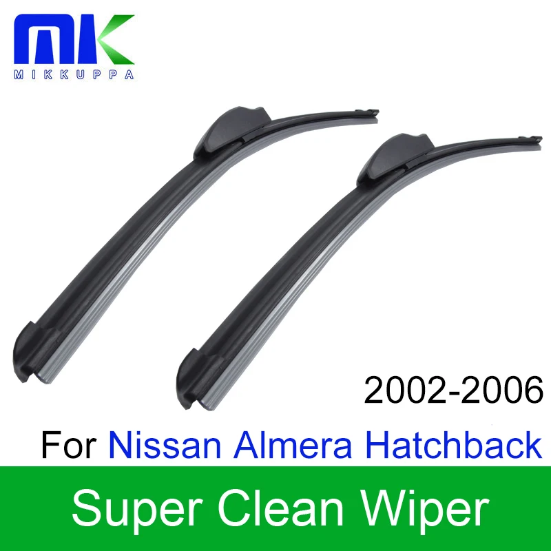 Mikkuppa Front And Rear Wiper Blades For Nissan Almera Hatchback 2002