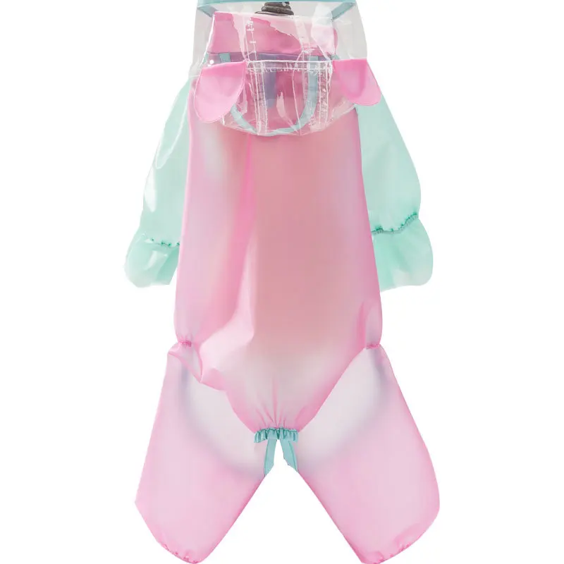 

Dog four-legged raincoat Teddy small puppies spring and summer clothes schnauzer supplies all-inclusive waterproof pet clothing