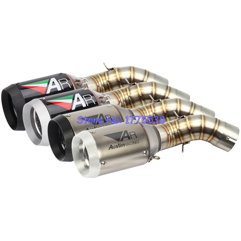 

PHULEOVEO Z900 Z 900 2017 2018 Motorcycle Exhaust System Link Pipe with AR Muffler Leak for Z900 Z900 A2 2017-2018 Escape Motos