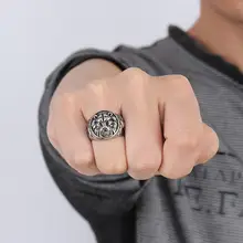 Bagues Vintage en acier inoxydable pour hommes, anneaux de tête de Lion en couleur métal Rock Punk Style gothique Biker, bijoux pour hommes Aneis Anillos