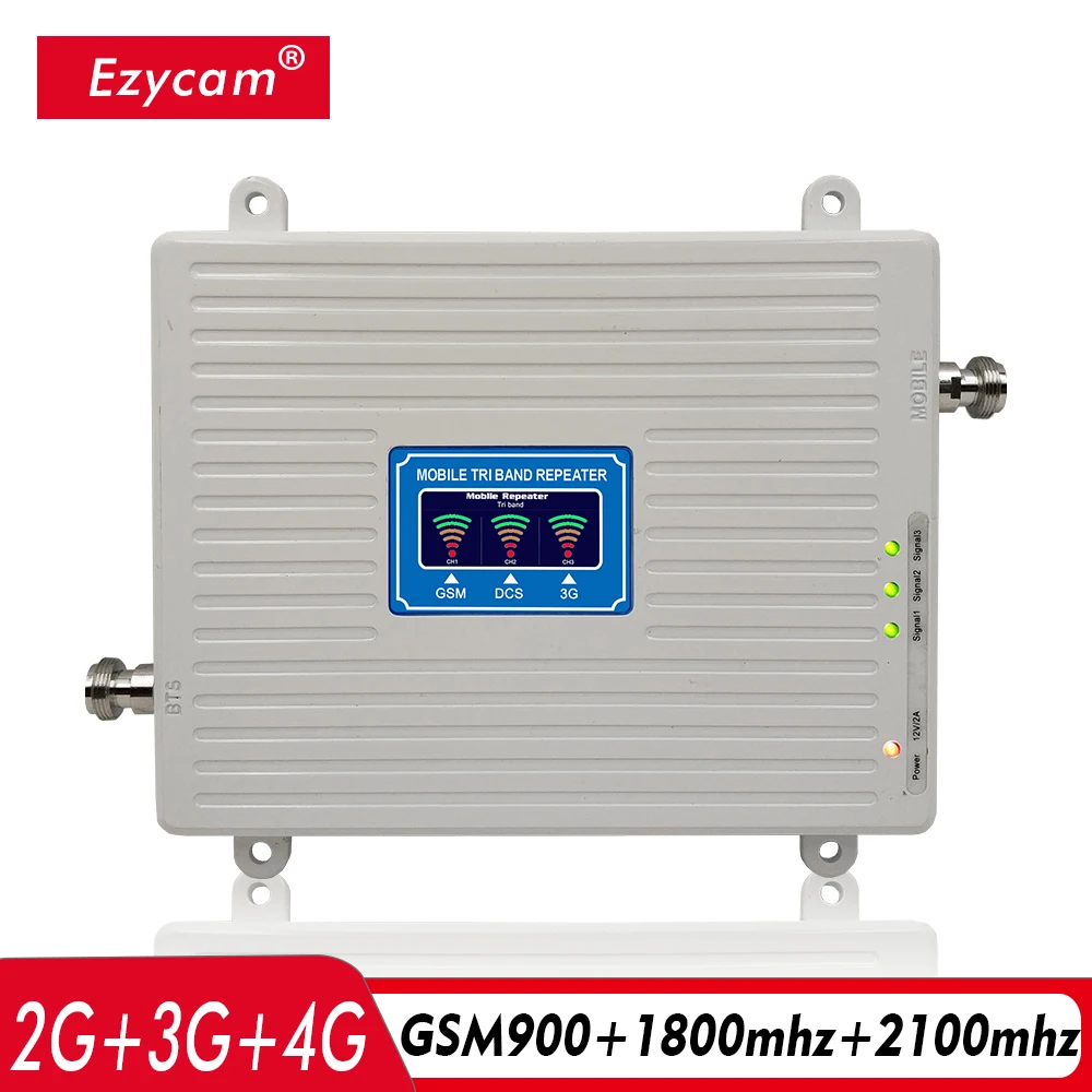 

2G 3G 4G Tri-Band Mobile Signal Booster GSM900+DCS/LTE 1800(B3)+UMTS/WCDMA 2100(B1) Cellphone Signal Repeater Cellular Amplifier