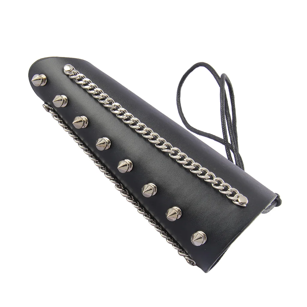 Medieval Cosplay Wide PU Leather Arm Bracer Gauntlet Wrap Wristband Bracelet Cuff Party Punk Fashion Accessories