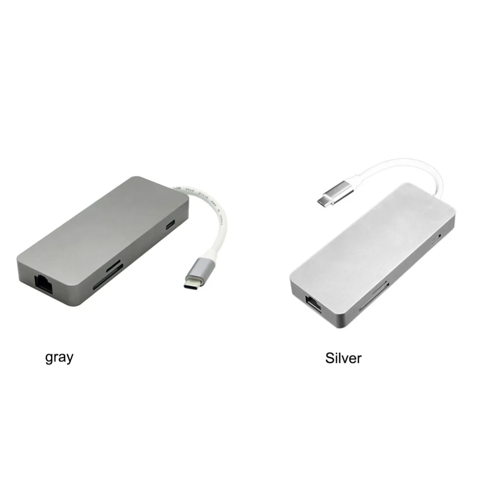 Горячий тип C USB C концентратор 7 в 1 многопортовый USB 3,0 type C к HDMI USB 3,0 RJ45 SD/TF кардридер зарядка PD адаптер конвертер для Mac