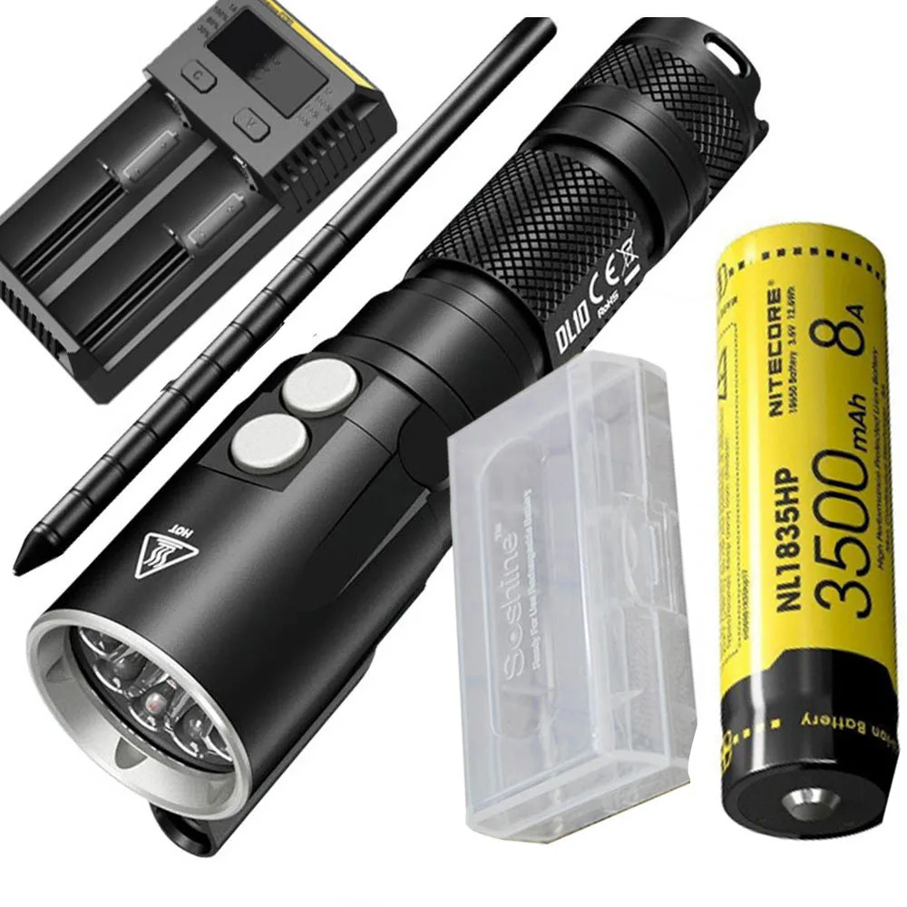 NITECORE DL10 Дайвинг фонарик XP-L HI V3 светодиодный Макс. 1000LM Водонепроницаемый 30 м Дайвинг подводный свет Факел + аккумулятор + зарядное устройство