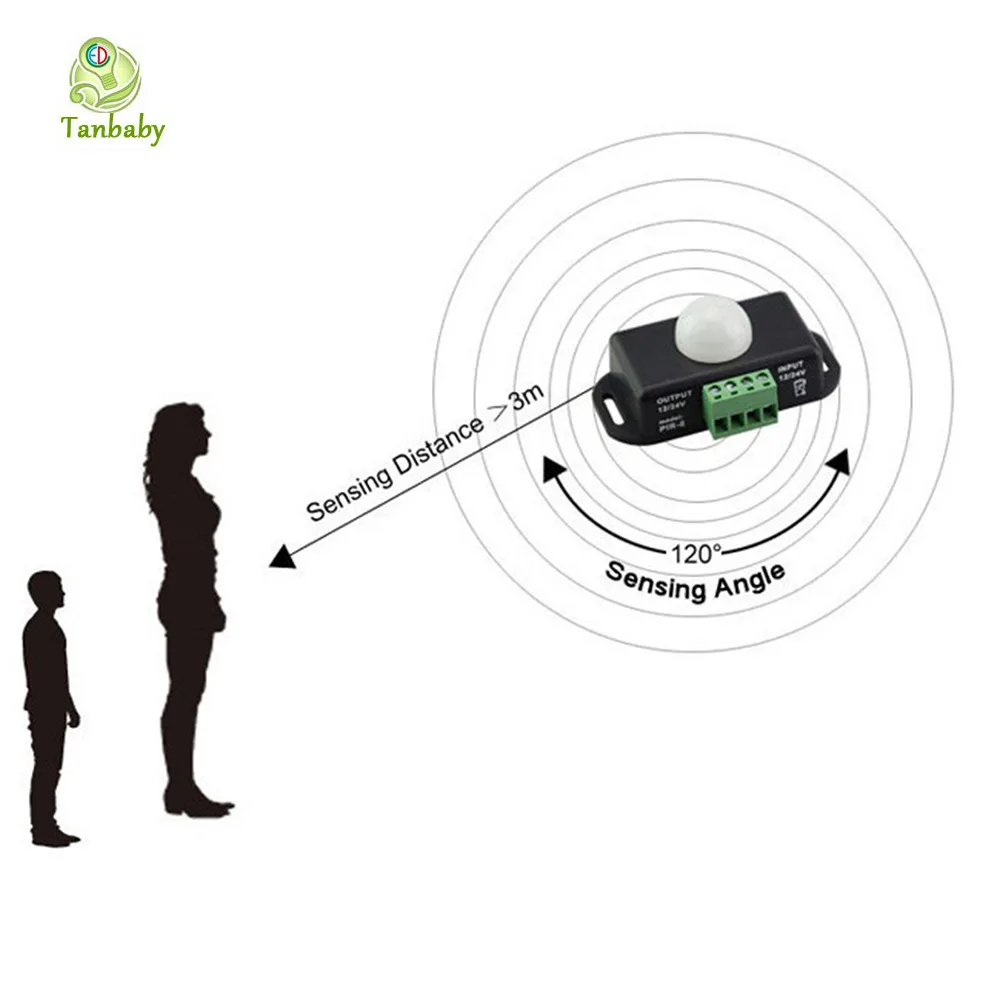 Tanbaby DC12-24V Hunman средства ухода за кожей сенсор светодио дный ПИР светодиодный пульт дистанционного диммер Инфракрасный контроллер для