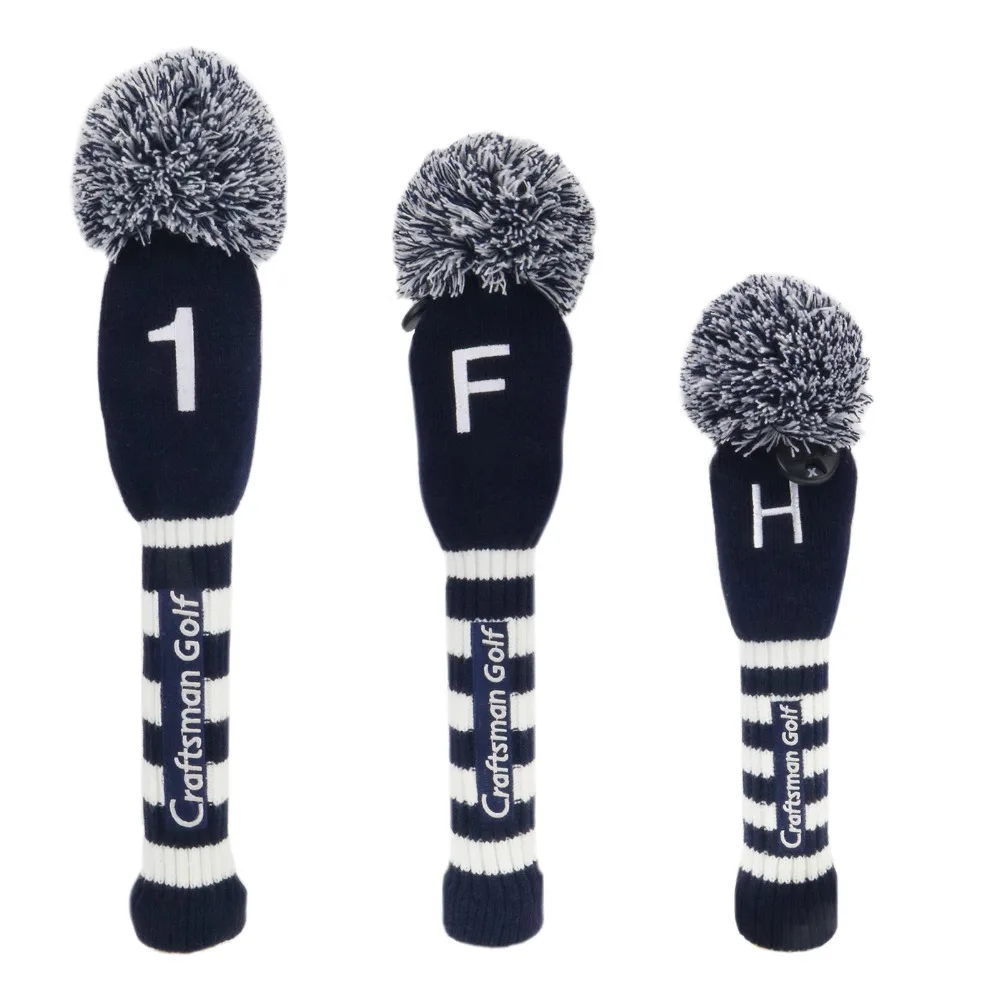 3pcs Golf Club Headcovers Wood Knit Golf Driver Fairway 460cc Cover