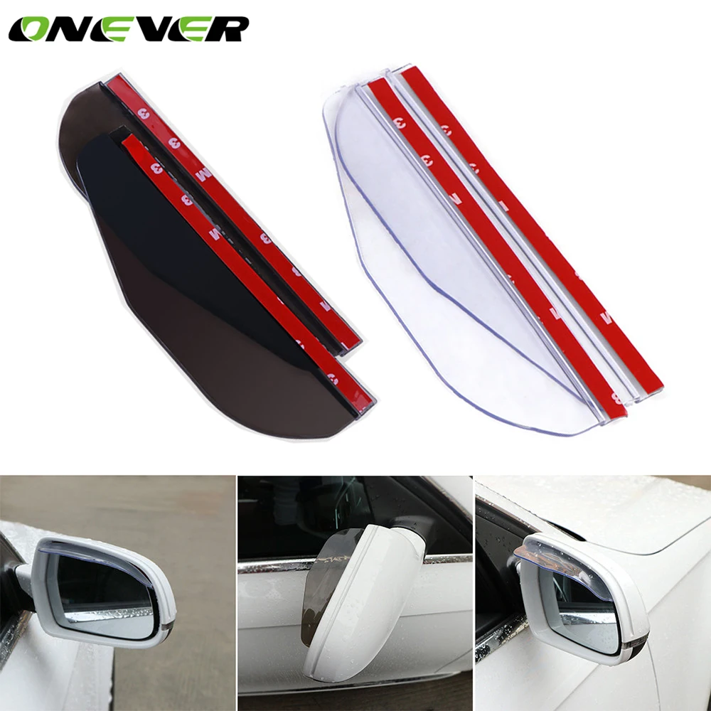 

Onever 2pcs Universal Rear View Side Mirror Sticker Rain Eyebrow Board Sun Visor Shade Shield for Car Truck Rain Shade Rainproof