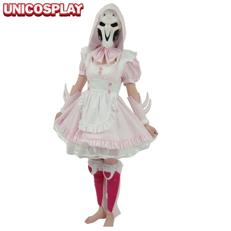 OW Reaper Gabriel Reyes Pink Knight Dress Cosplay Costume Women Fancy Princess Dresses Carnival Halloween Party Suit