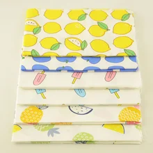 Booksew, хлопок, саржевая ткань, домашняя ткань, стеганая простыня, сделай сам, Лоскутная кукла, 6 шт./лот, 40 см x 50 см, с рисунком фруктов, Текстиль