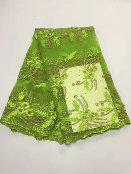 

2017 High Quality African Lace Fabrics/French Net Embroidery Sequins Tulle Lace Fabric For Nigerian Wedding Dress(JY-10-17
