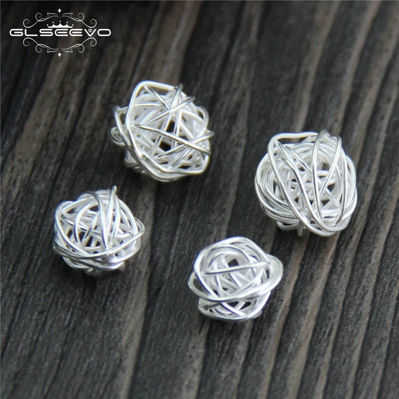 5pc 925 Sterling Silver Beads DIY Bracelet Necklace Spacer Bead Wire Winding Round Handmade Material Jewelry XA0036 | Украшения и