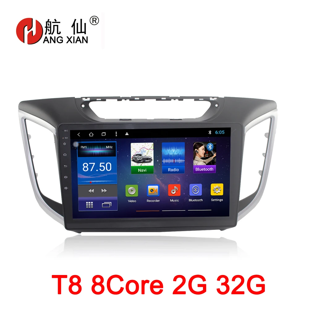 Sale 10 inch Android 8.1 Octa 8 Core 2G RAM 32G ROM Car DVD Player for Hyundai CRETA ix25 2015 2016 Car Radio GPS Navigation WIFI Map 0