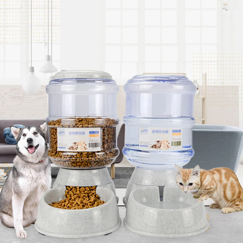 

Pet Dogs Cats Automatic Food Feeder Pet Drinker Cat Feeding Bottle Pet Dog Food Bowl Water Dispenser Pet Supplies Accessories