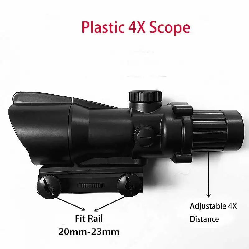 Тактический 4x пластиковый прицел телескоп мини точка зрения для винтовки Охота Стрельба CS игры