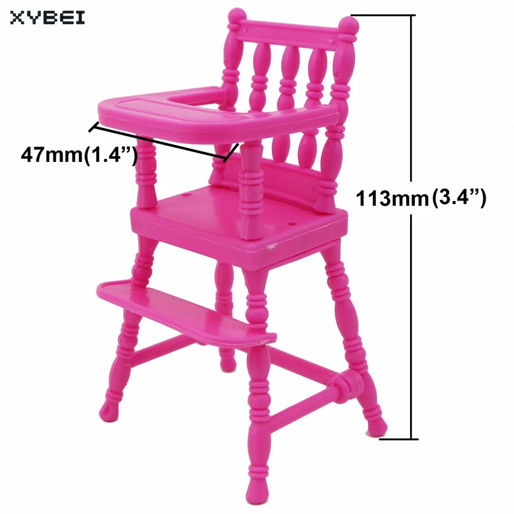 2 предмета/партия = 1х мини мебель высокий стул+ 1х розовая сборка детская коляска аксессуары для Барби Келли Размер куклы 1: 12 кукол
