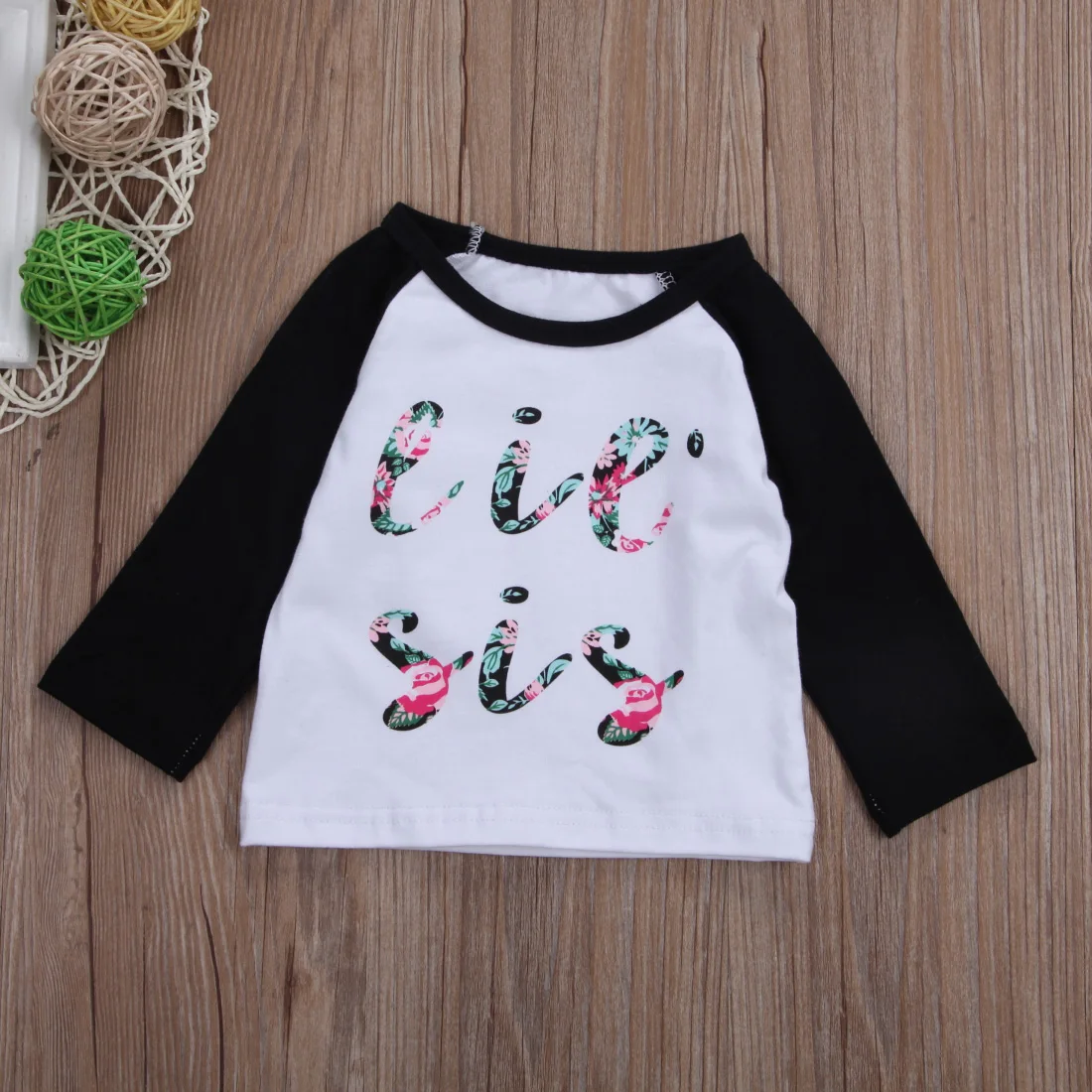 1 STÜCK Neugeborenen Baby Kleine Sis Big Sister T-shirt Top passenden Outfits Nette Blumendruck Baumwolle Langarm-shirt Für 0-7Y