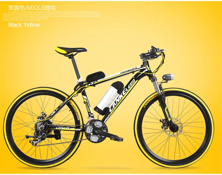 Discount LANKELEISI electric bicycle 26 inch 36/48V Aluminum Alloy lithium electric bike adult mountain bike 9