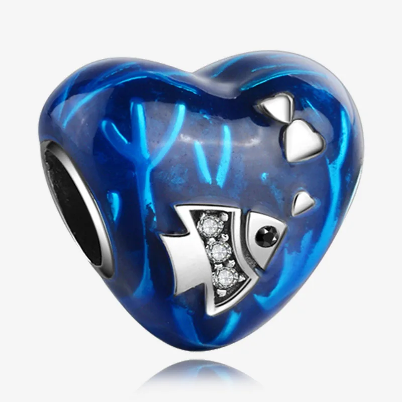 Strollgirl Love коллекция 925 пробы серебряные подвески в форме сердца бусины подходят Pandora Подвески Серебро 925 браслет ювелирные изделия - Цвет: StrollGirlJF9446-P