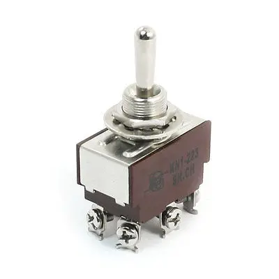

KN1-223 DPDT 3 Positions On/Off/On Rocker Toggle Switch AC 250V 3A