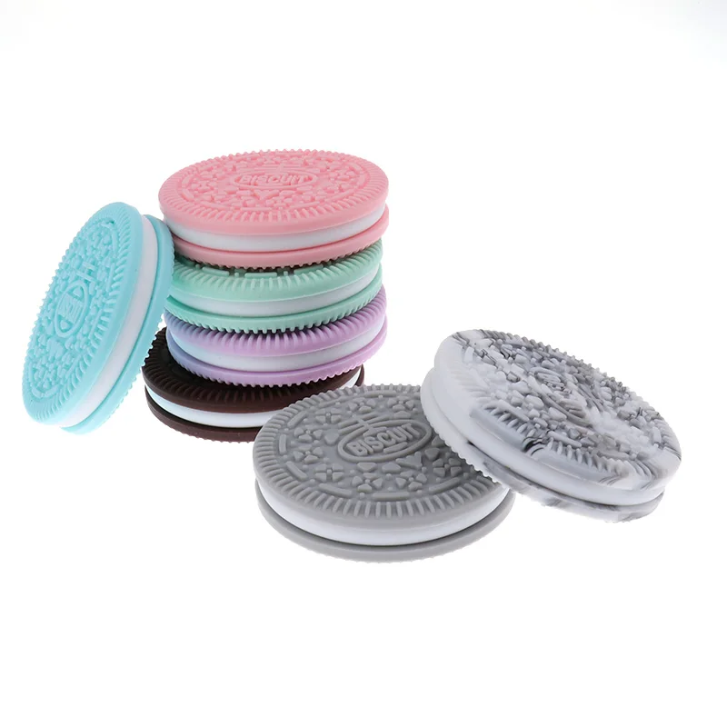 5PC Silicone Baby Teether Cookie Teething Biscuits Safe Baby Teethers