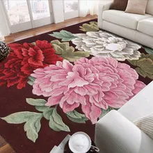 Цветочные шерстяные ковры большого размера для гостиной, спальни, классические розовые коврики, декоративные напольные ковры, Цветочные ковры