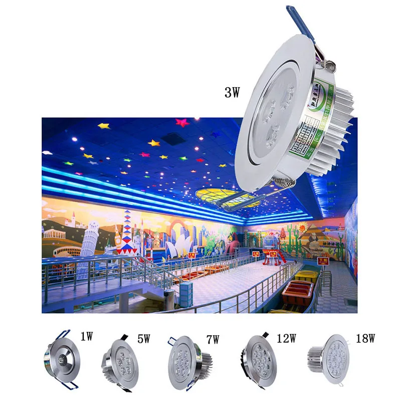 1W/3W/5W/7W/12W/18W LED Spotlight Bulb Lamp Downlight Ceiling Blue Light For Kitchen Hallway