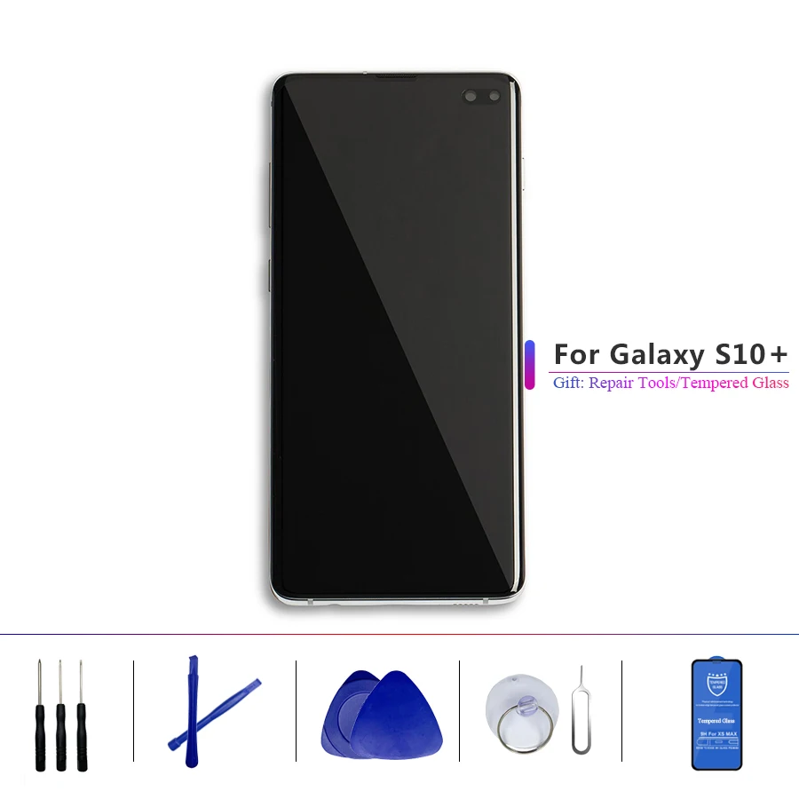 

6.4" Full Original AMOLED Lcd Touch Screen Digitizer With frame For Samsung Galaxy S10+ G9750 G975F G975U G975N Pantalla
