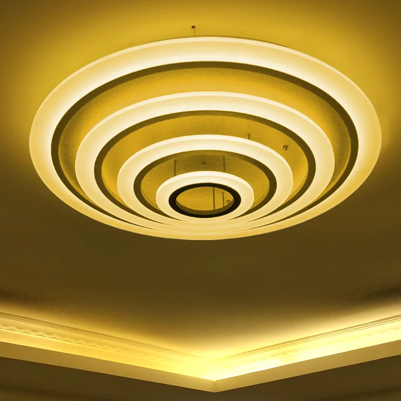 Luxury round Acrylic ceiling light Aluminum Fashion ceiling lights lamparas de techo vintage lampara techo dormitorio
