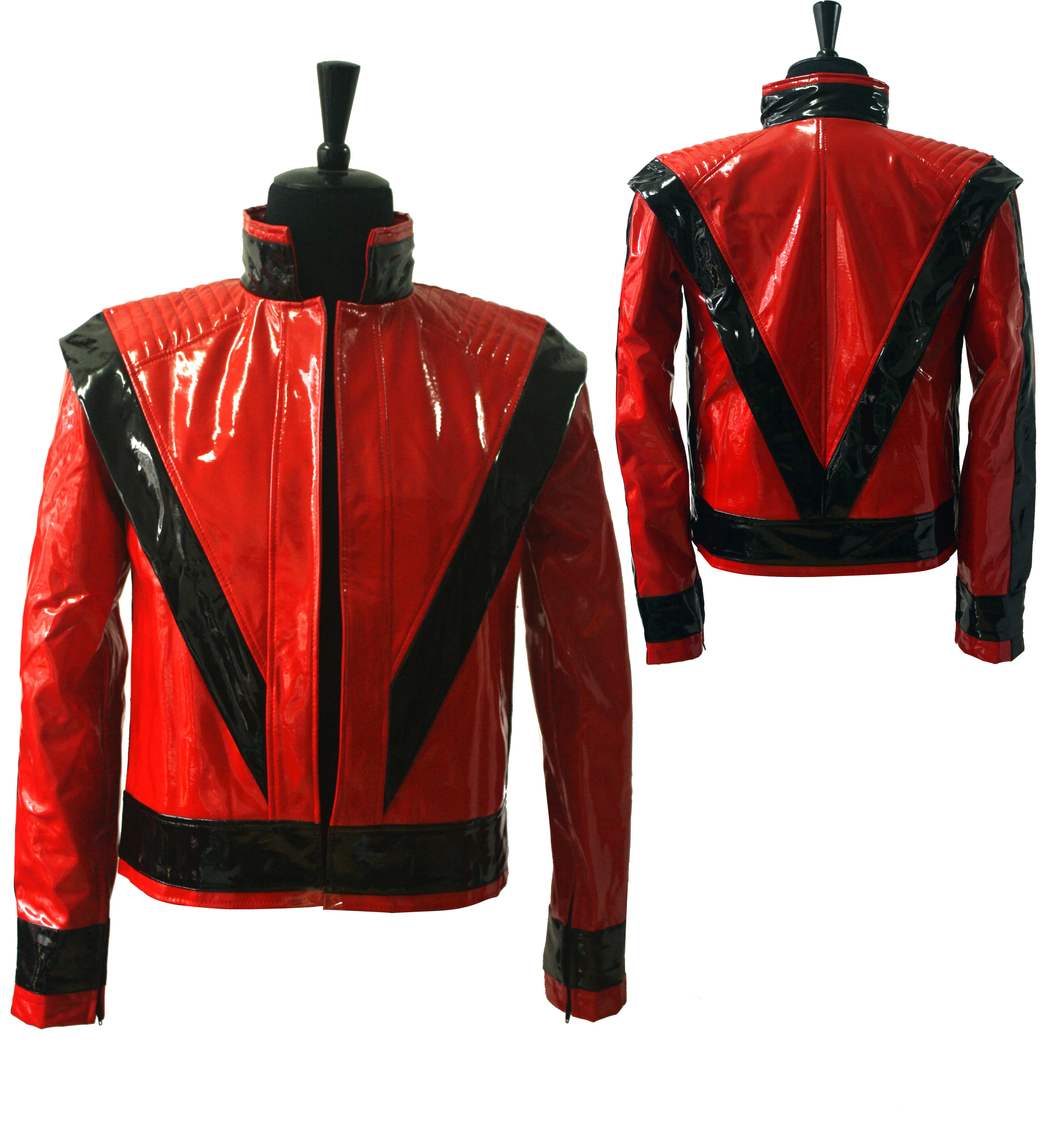 Plus Size Xxs-4xl Rare Mj Michael Jackson Red Pu Leather