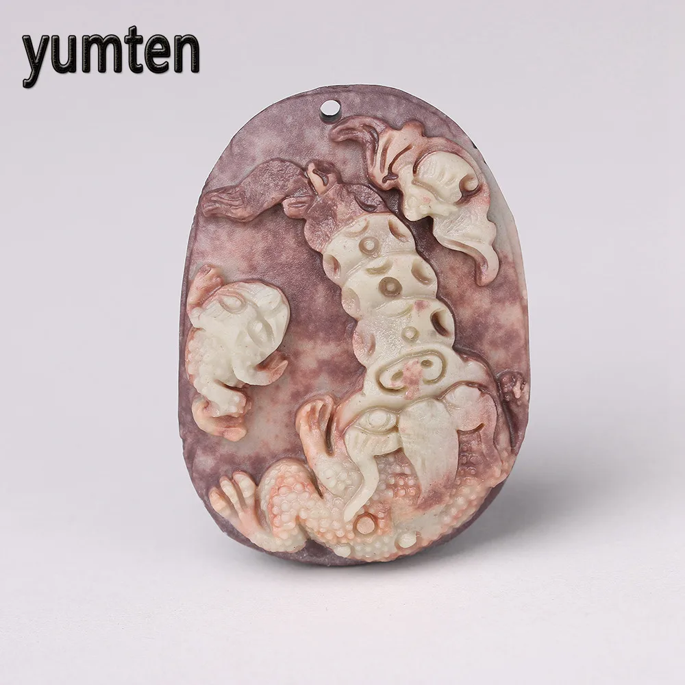 

Yumten Women's Pendant Men's Jewelry Natural Agate Necklace Popular Hand Carved High End Prom Accessories Gift Custom Collares